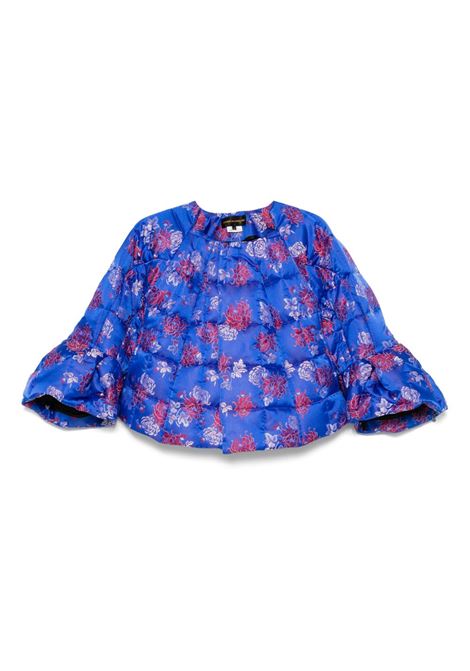 Blue floral-jacquard jacket Comme Des Garcons - women